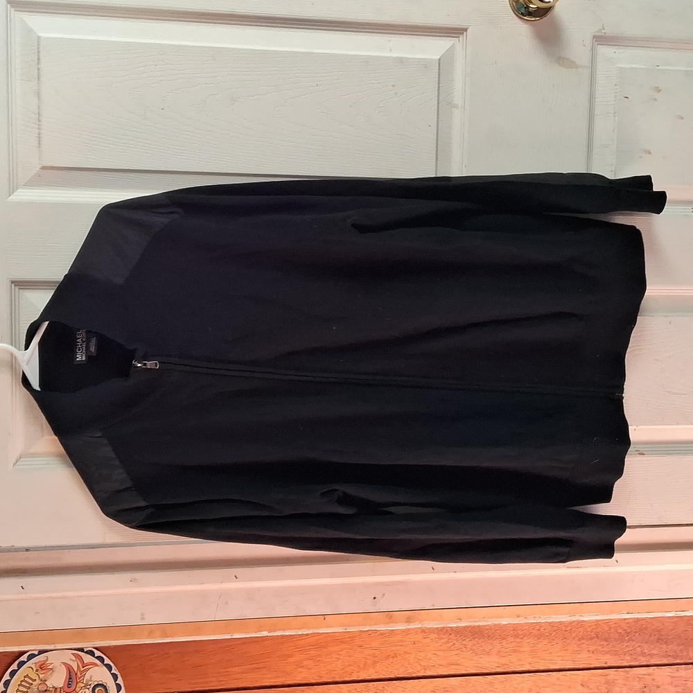 Michael Kors size XL full zip up black cardigan sweater
